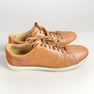 Cole Haan Men’s 10 Grand Crosscourt Sneakers Tan Leather Burnish C26521